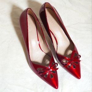 Joan & David leather kitten heel pumps